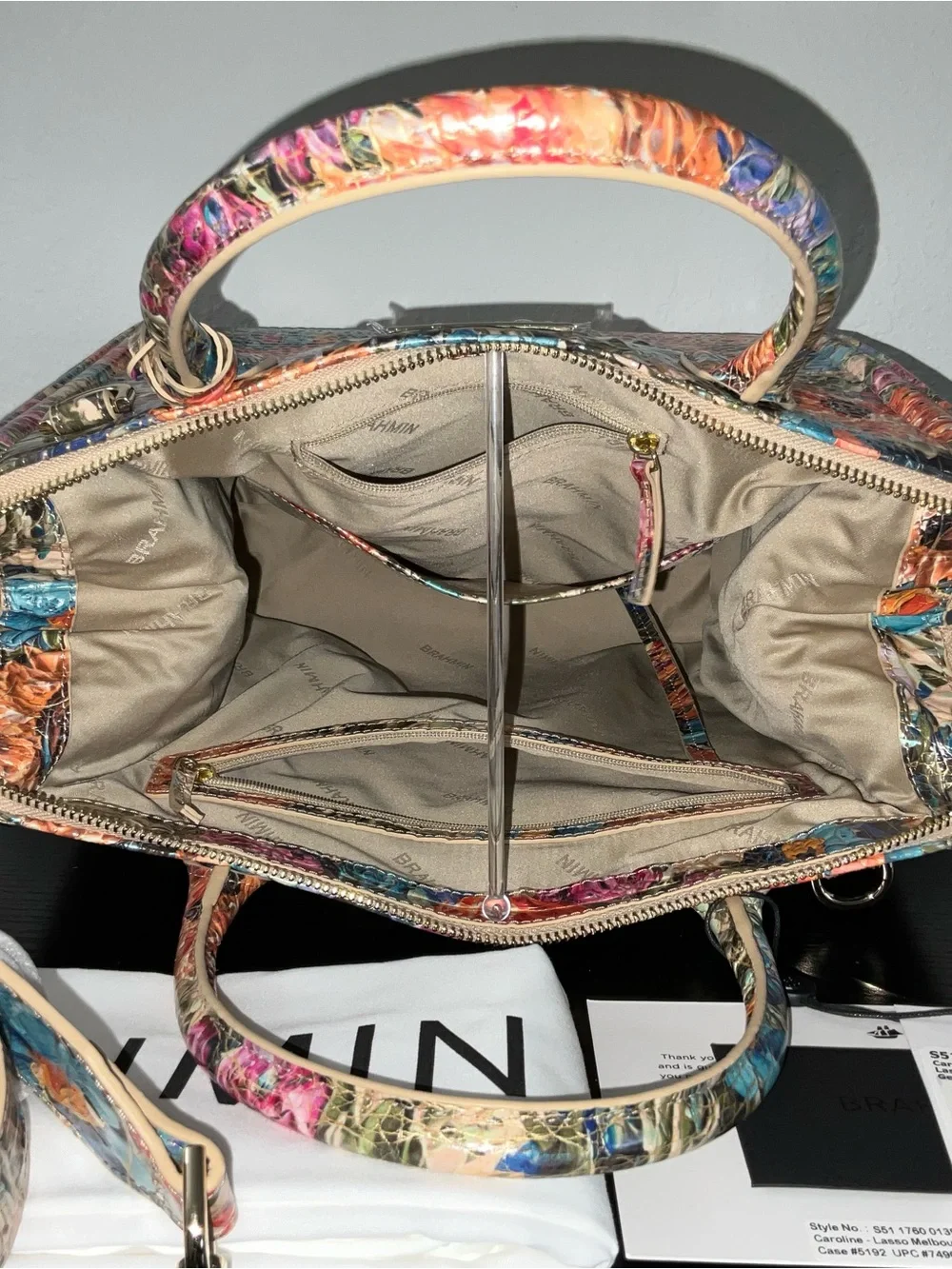 Brahmin Lg. Caroline LASSO MELBOURNE DI Floral Leather W/Eye NWT